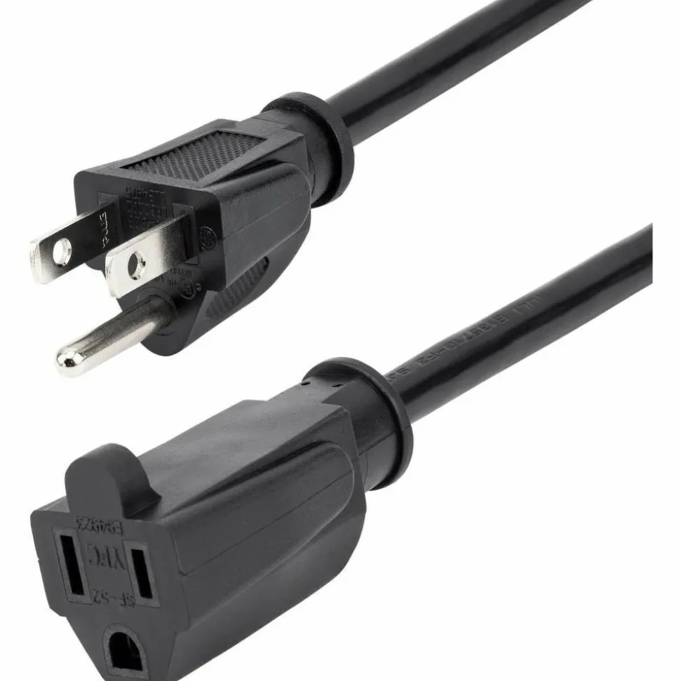 StarTech.com Power Extension Cable - 125V AC - 15A - 6ft - Black - Extend your power cord by 6ft - 6ft - PAC1016
