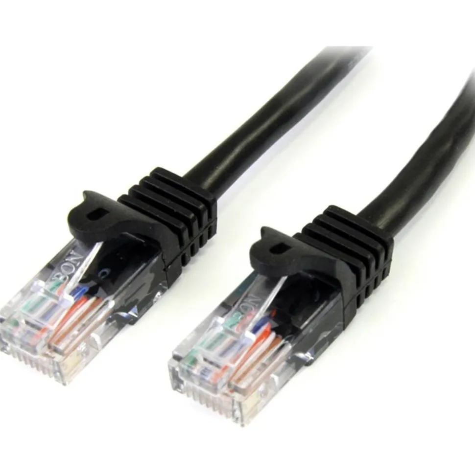 StarTech.com Snagless Cat5e UTP Patch Cable - RJ-45 (M) - RJ-45 (M) - 100 ft - UTP - ( CAT 5e ) - black - 45PATCH100BK