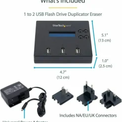 StarTech.com 1:2 Standalone USB Duplicator & Eraser - Flash Drives - TAA Compliant - USB 2.0 Memory Stick Duplicator Eraser