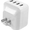 StarTech.com Travel USB Wall Charger - 4 Port - White - Universal Travel Adapter - International Power Adapter - USB Charger
