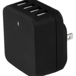 StarTech.com Travel USB Wall Charger - 4 Port - Black - Universal Travel Adapter - International Power Adapter - USB Charger