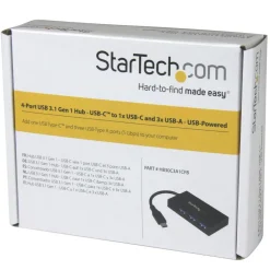 StarTech.com USB C Hub - 4 Port USB-C to USB-A (3x) and USB-C (1x) - Bus Powered USB Hub - USB Type C Hub - Port Expander