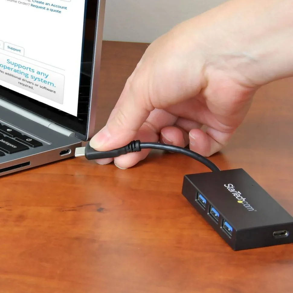 StarTech.com USB C Hub - 4 Port USB-C to USB-A (3x) and USB-C (1x) - Bus Powered USB Hub - USB Type C Hub - Port Expander