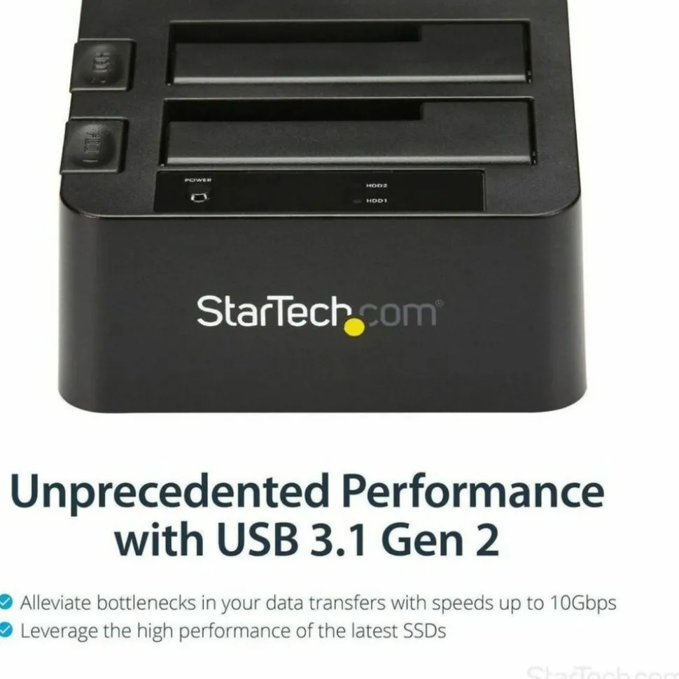 StarTech.com USB 3.1 (10Gbps) Dual-Bay Dock for 2.5"/3.5" SATA SSD/HDDs with UASP - SDOCK2U313