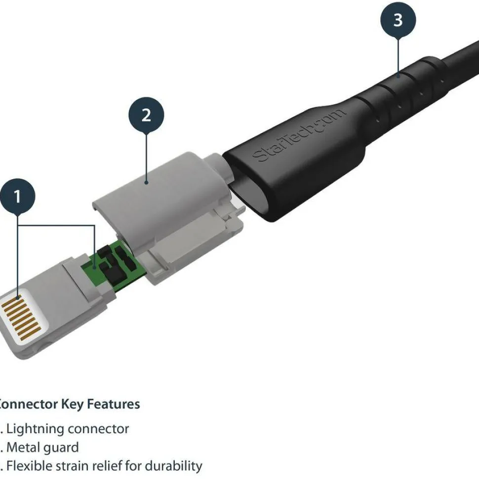 StarTech.com 3.3' USB To Lightning Cable, Black