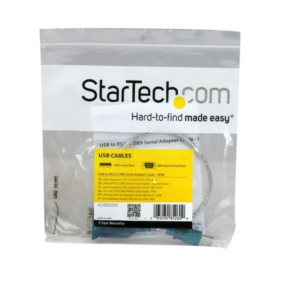 StarTech.com USB to Serial Adapter - Prolific PL-2303 - 1 port - DB9 (9-pin) - USB to RS232 Adapter Cable - ICUSB232V2