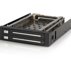 StarTech 2 Drive 2.5in Trayless Hot Swap SATA Mobile Rack Backplane - Storage bay adapter - black