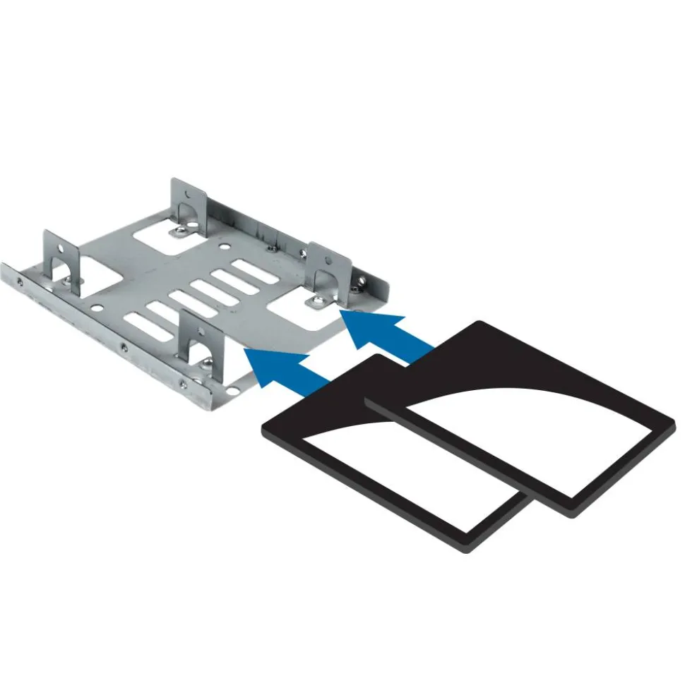 StarTech Dual 2.5" to 3.5" HDD Bracket for SATA Hard Drives, 2 Drive 2.5" to 3.5" Bracket for Mounting Bay, TAA