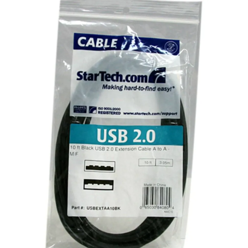 StarTech 10 ft Black USB 2.0 Extension Cable A to A - M/F