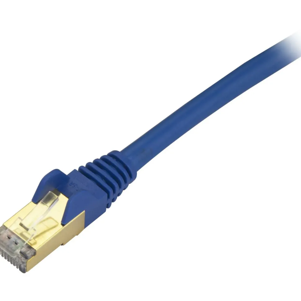 StarTech 1ft CAT6a Ethernet Cable - 10 Gigabit Category 6a Shielded Snagless 100W PoE Patch Cord - 10GbE Blue UL Certified Wiring/TIA