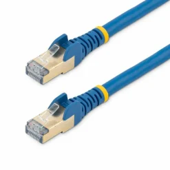 StarTech 1ft CAT6a Ethernet Cable - 10 Gigabit Category 6a Shielded Snagless 100W PoE Patch Cord - 10GbE Blue UL Certified Wiring/TIA