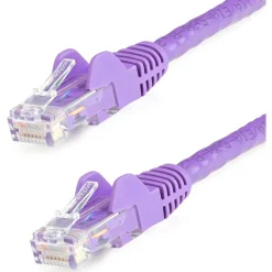 StarTech 2ft CAT6 Ethernet Cable - Purple Snagless Gigabit - 100W PoE UTP 250Mhz Category 6 Patch Cord UL Certified Wiring/TIA