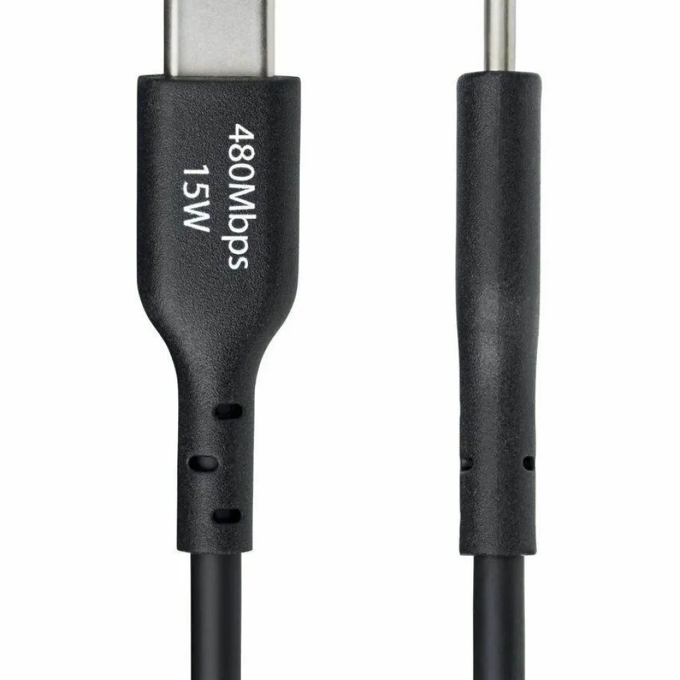 StarTech 1ft (30cm) USB-A to USB-C Charging Cable, Charge & Sync, 3A, USB 2.0, TPE Jacket - Black USB Charging Cord