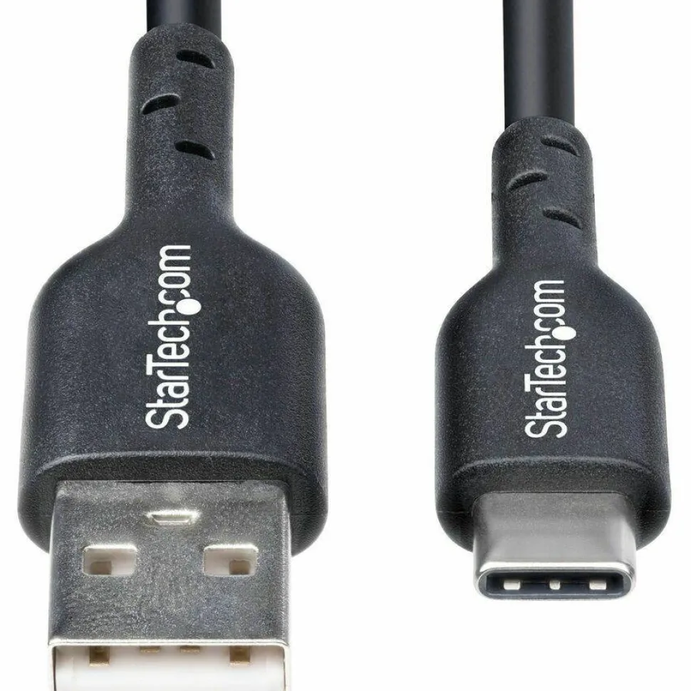 StarTech 1ft (30cm) USB-A to USB-C Charging Cable, Charge & Sync, 3A, USB 2.0, TPE Jacket - Black USB Charging Cord