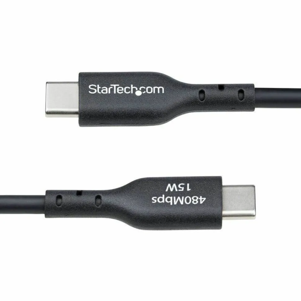 StarTech 1ft (30cm) USB-A to USB-C Charging Cable, Charge & Sync, 3A, USB 2.0, TPE Jacket - Black USB Charging Cord