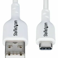 StarTech 3ft (91cm) USB-A to USB-C Charging Cable, Charge & Sync, 3A, USB 2.0, TPE Jacket - White USB Charging Cord