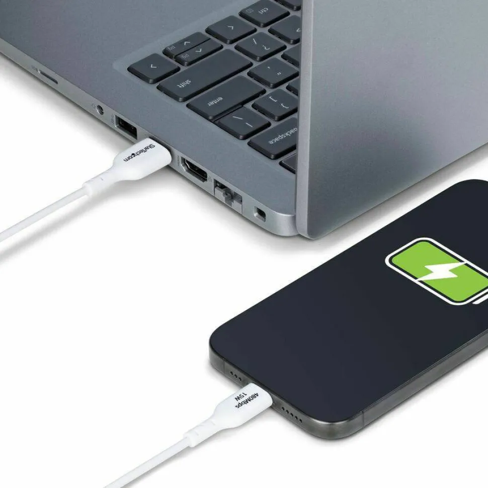 StarTech 3ft (91cm) USB-A to USB-C Charging Cable, Charge & Sync, 3A, USB 2.0, TPE Jacket - White USB Charging Cord