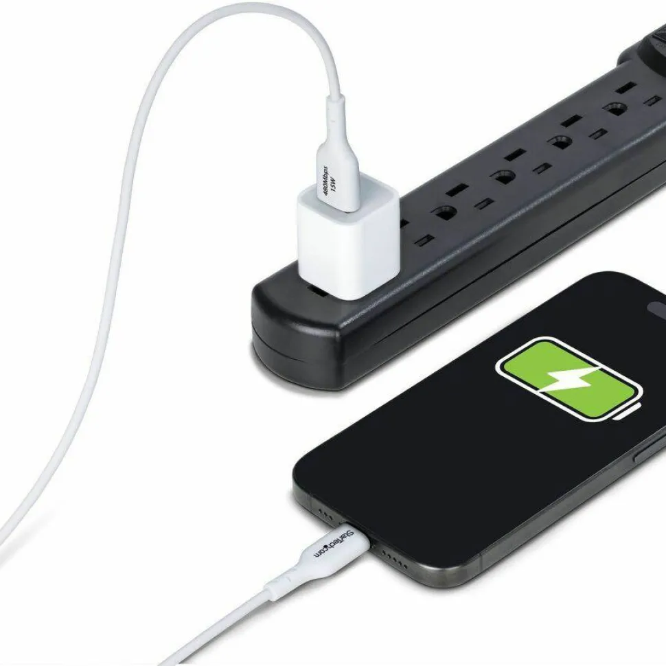 StarTech 3ft (91cm) USB-A to USB-C Charging Cable, Charge & Sync, 3A, USB 2.0, TPE Jacket - White USB Charging Cord
