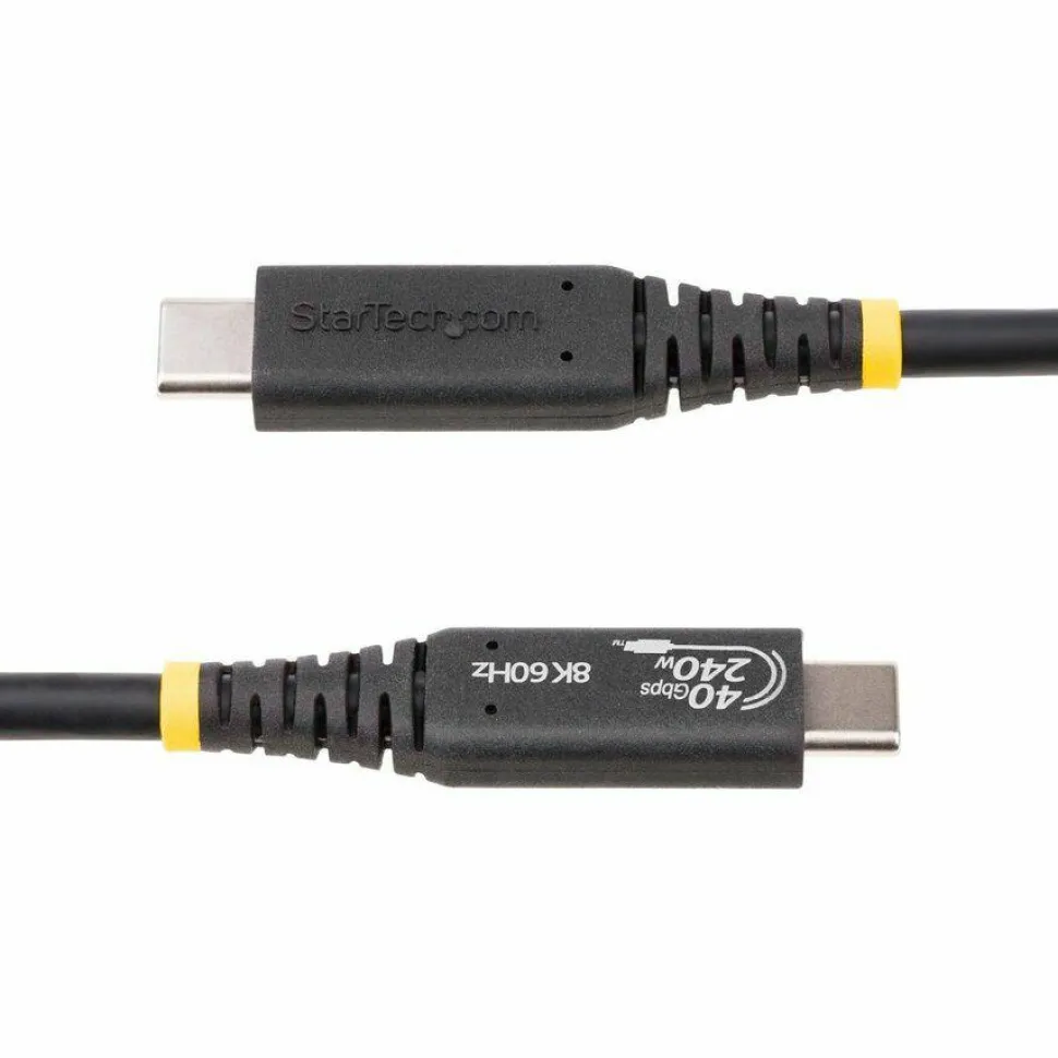 StarTech 1.6ft (50cm) USB4 Cable 40Gbps, 240W (5A) PD, 8K 120Hz/4K 240Hz DP Alt Mode, USB-IF Certified USB-C Cord, Thunderbolt Compat.