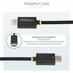 StarTech 3ft DisplayPort 2.1 Cable, VESA Certified DP80 DisplayPort Cable w/UHBR20/HDR/DSC 1.2a/HDCP 2.2, 16K/8K 60Hz, DP 2.1 Cord