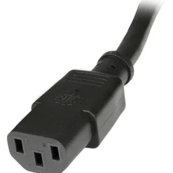 StarTech 6ft (1.8m) Heavy Duty Extension Cord, IEC C14 to IEC C13 Black Extension Cord, 15A 125V, 14AWG, Heavy Gauge Power Cable