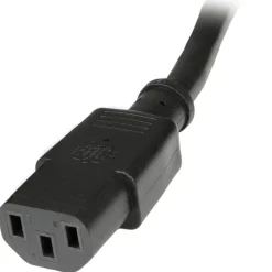StarTech 10ft (3m) Heavy Duty Extension Cord, IEC C14 to IEC C13 Black Extension Cord, 15A 125V, 14AWG, Heavy Gauge Power Cable