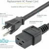 StarTech 3ft (1m) Heavy Duty Power Cord, NEMA 5-15P to C19, 15A 125V, 14AWG, Computer Power Cord, Heavy Gauge Power Cable