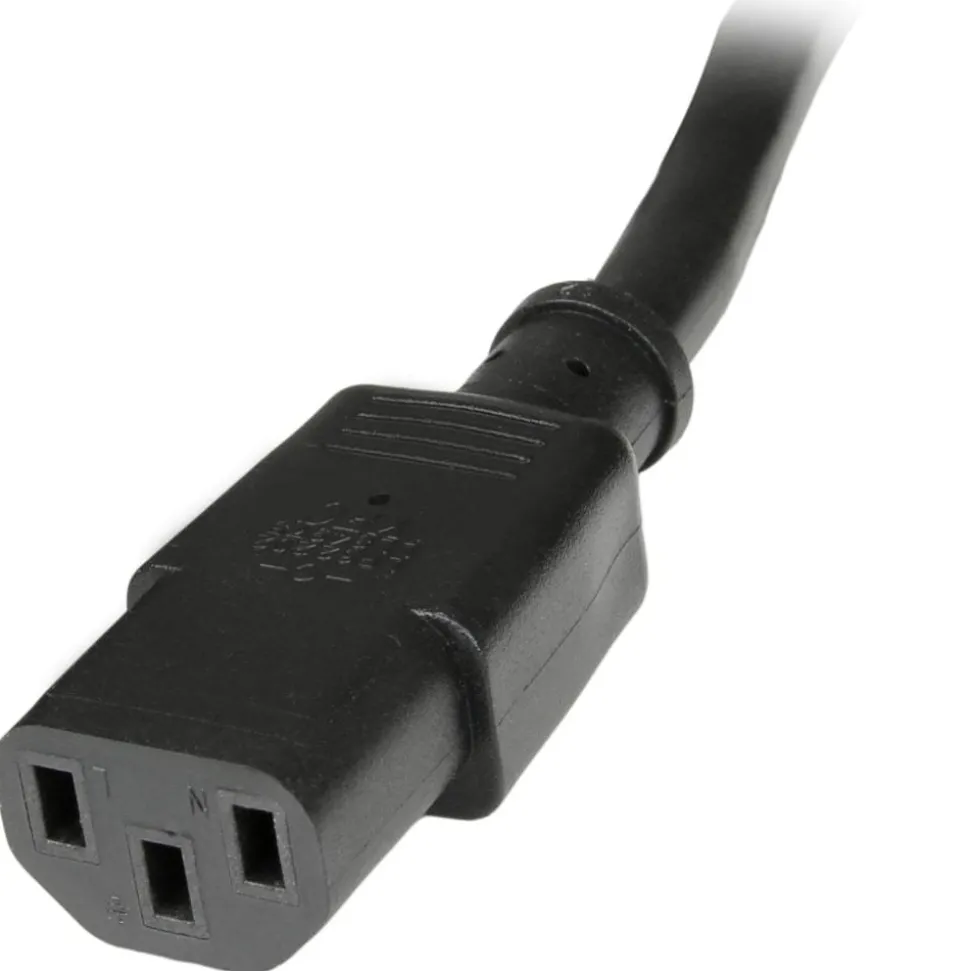 StarTech 2ft (0.6m) Power Extension Cord, C14 to C13, 10A 125V, 18AWG, Computer Power Cord Extension, Power Supply Extension Cable
