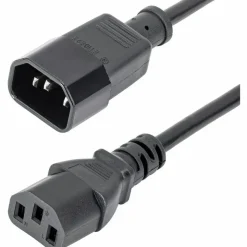 StarTech 2ft (0.6m) Power Extension Cord, C14 to C13, 10A 125V, 18AWG, Computer Power Cord Extension, Power Supply Extension Cable