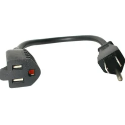 StarTech 1ft (0.3m) Short Extension Cord, NEMA5-15R to NEMA5-15P Black Extension Cord, 13A 125V, 16AWG, Computer Power Extension Cable