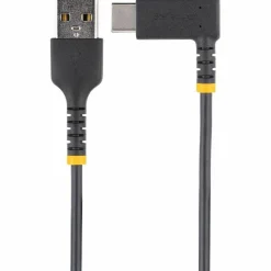 StarTech 6.6ft (2m) USB-A to USB-C Fast Charging Cable, Rugged, Right-Angled, Charge & Sync, 3A, USB 2.0, TPE Jacket and Aramid Fiber