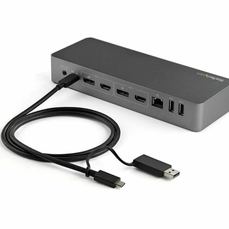 StarTech 3.3ft (1m) USB-C Cable with USB-A Adapter Dongle, USB 10Gbps/5Gbps, 100W (5A) PD, 8K 60Hz / 4K 144Hz DP Alt Mode