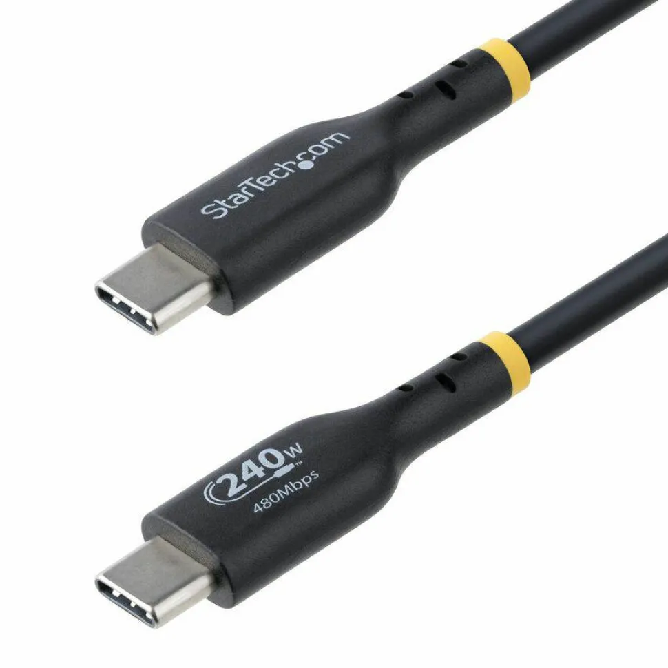 StarTech 6ft (1.8m) USB-C Charging Cable, Charge & Sync, 240W (5A) PD EPR, USB 2.0 Laptop Charger Cable, USB-IF Certified , TPE Jacket