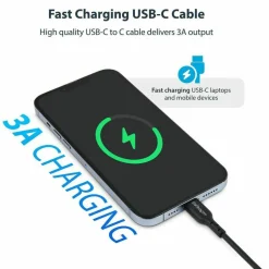 StarTech 10ft (3m) USB-C Charging Cable, Charge & Sync, 60W (3A) PD, USB 2.0 Laptop Charger Cable, TPE Jacket - USB C Charging Cord