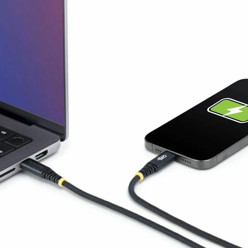 StarTech 6ft (1.8m) USB-C Charging Cable, Durable and Ultra-Flexible, 240W (5A) PD EPR, Rugged USB 2.0 Laptop charger Cord, USB-IF