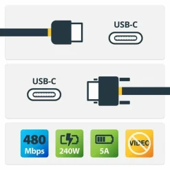 StarTech 10ft (3m) USB-C Charging Cable, Durable and Ultra-Flexible, 240W (5A) PD EPR, Rugged USB 2.0 Laptop charger Cord, USB-IF