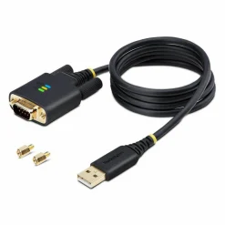 StarTech 3ft (1m) USB to Serial Adapter Cable, COM Retention, FTDI IC, DB9 RS232, Interchangeable DB9 Screws/Nuts, Windows/macOS/Linux