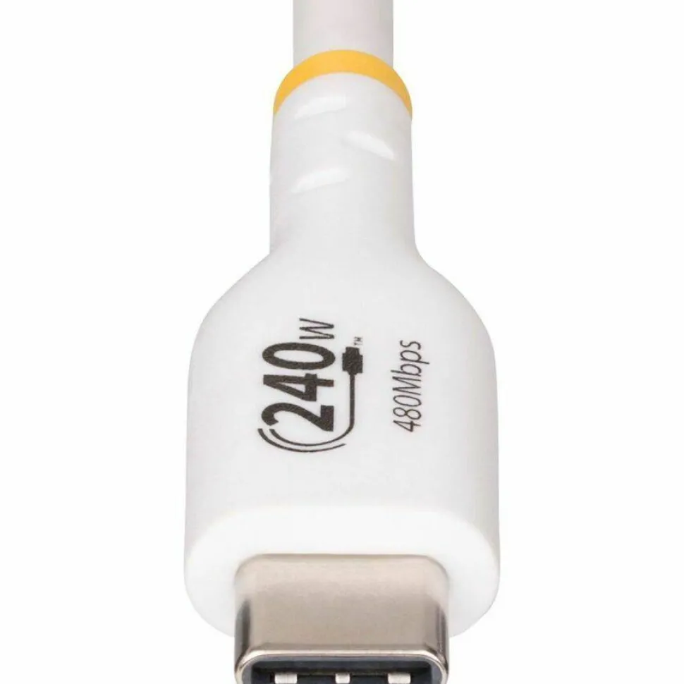 StarTech 3ft White USB-C Charging Cable, USB-IF Certified USB C Cable, 240W PD EPR, USB 2.0 Type-C Laptop Charger Cord, TPE Jacket