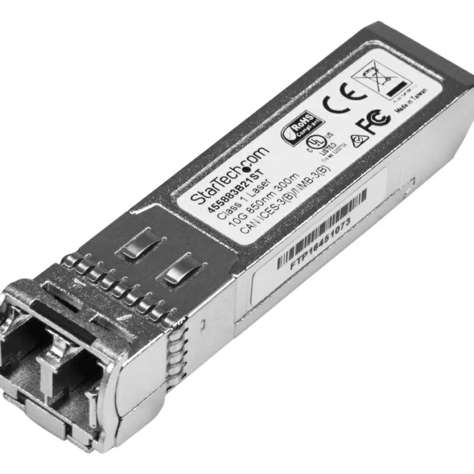 StarTech HPE 455883-B21 Compatible SFP+ Module, 10GBASE-SR, 10GbE, Gigabit Ethernet SFP+ Multi Mode Fiber Optic Transceiver 300m, TAA