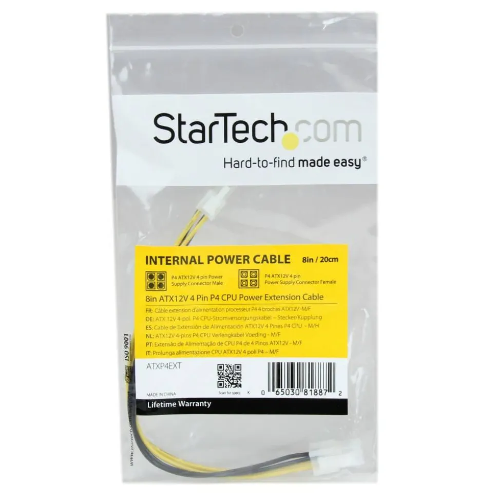 StarTech 8in ATX12V 4 Pin P4 CPU Power Extension