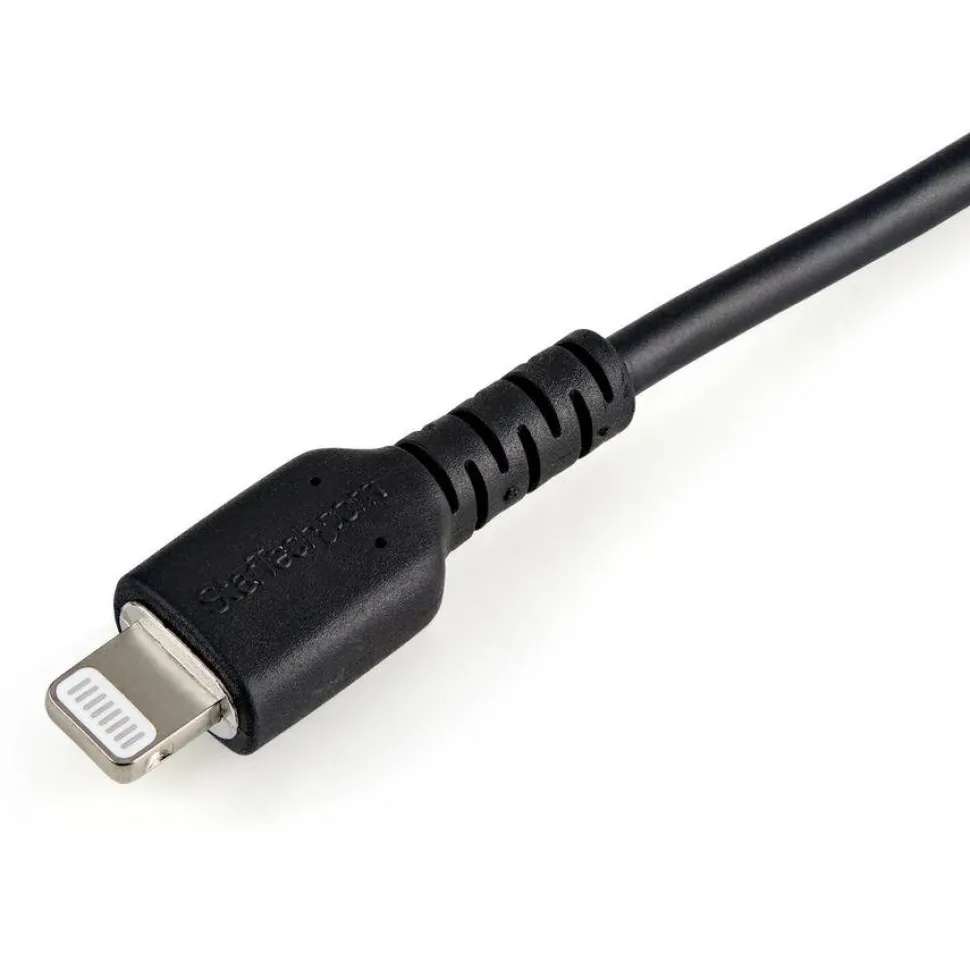 StarTech 6 inch/15cm Durable Black USB-A to Lightning Cable, Rugged Heavy Duty Charging/Sync Cable for Apple iPhone/iPad MFi Certified
