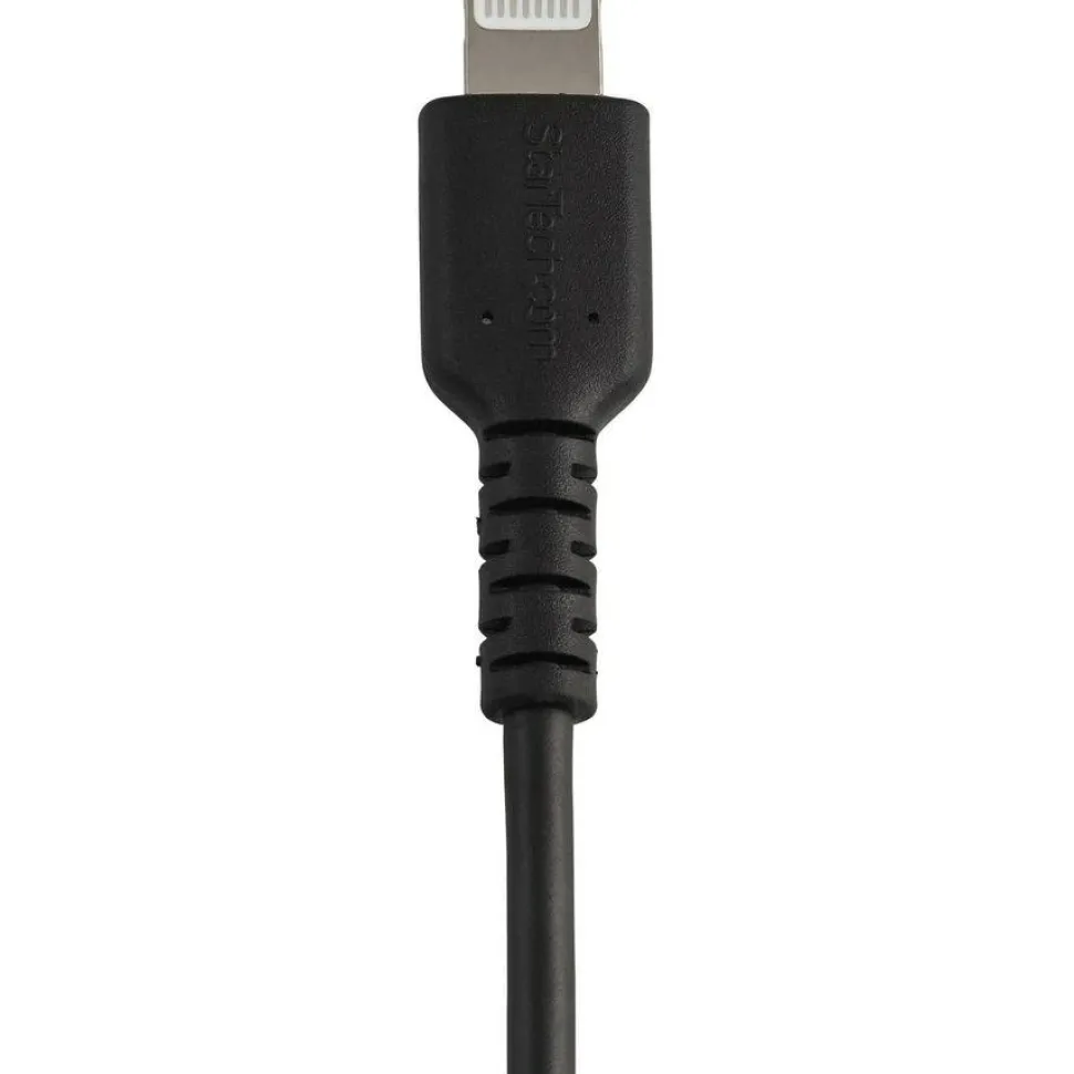 StarTech 6 inch/15cm Durable Black USB-A to Lightning Cable, Rugged Heavy Duty Charging/Sync Cable for Apple iPhone/iPad MFi Certified