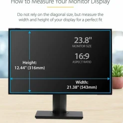 StarTech 23.8-inch 16:9 Computer Monitor Privacy Screen, Hanging Acrylic Filter, Monitor Protector/Shield, +/- 30 Deg., Glossy, TAA