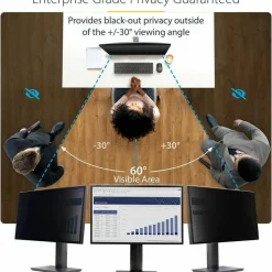 StarTech 23.8-inch 16:9 Computer Monitor Privacy Screen, Hanging Acrylic Filter, Monitor Protector/Shield, +/- 30 Deg., Glossy, TAA