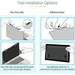 StarTech 14-inch 16:9 Flip-Over Privacy Screen w/Touch, Anti-Glare Privacy Filter, Laptop Monitor Screen Protector, Blue Light Filter