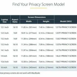 StarTech 16-inch 16:10 Flip-Up Privacy Screen w/Touch, Anti-Glare Privacy Filter, Laptop Monitor Screen Protector, Blue Light Filter
