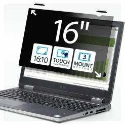 StarTech 16-inch 16:10 Flip-Up Privacy Screen w/Touch, Anti-Glare Privacy Filter, Laptop Monitor Screen Protector, Blue Light Filter