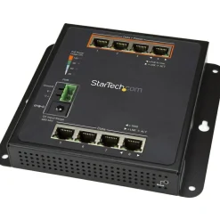 StarTech Industrial 8 Port Gigabit PoE Switch, 4 x PoE+ 30W, Power Over Ethernet GbE Layer/L2 Managed Network Switch -40C to +75C, TAA