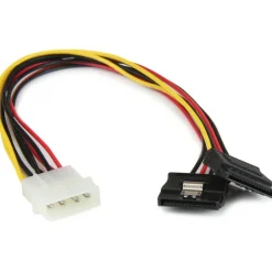 StarTech 12in LP4 to 2x Latching SATA Power Y Cable Splitter Adapter - 4 Pin Molex to Dual SATA