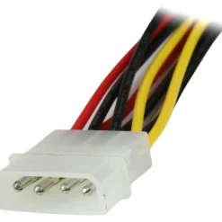 StarTech 12in LP4 to 2x Latching SATA Power Y Cable Splitter Adapter - 4 Pin Molex to Dual SATA